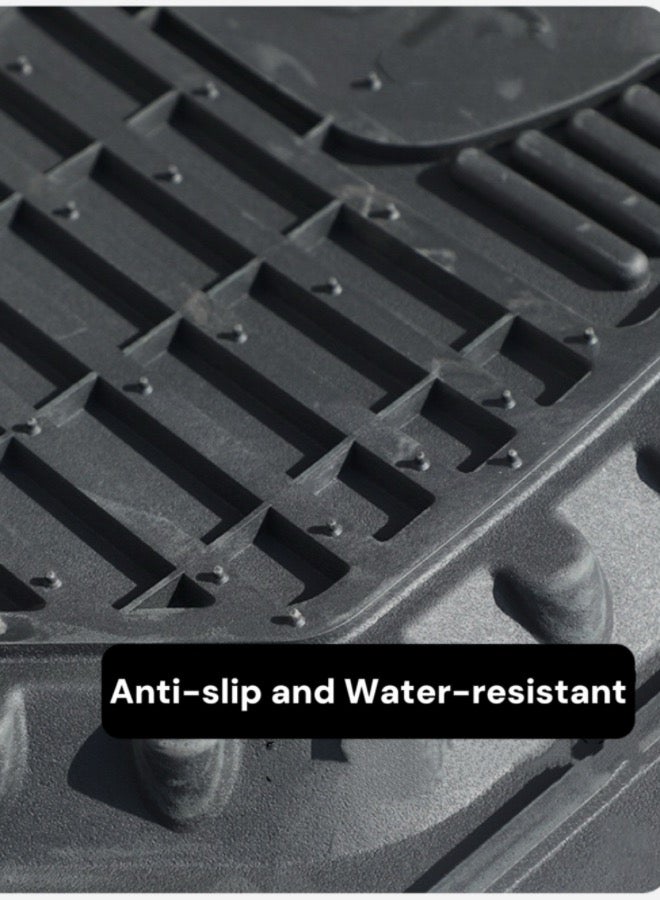 MARCAN Universal Car Floor Mats Black, Rubber Floor Mats for Cars and SUVs,Waterproof Anti-slip Easy to Clean,safe, environmentally friendly and odorless,5 Pieces/Set - Image 5