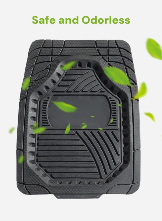 MARCAN Universal Car Floor Mats Black, Rubber Floor Mats for Cars and SUVs,Waterproof Anti-slip Easy to Clean,safe, environmentally friendly and odorless,5 Pieces/Set - Image 4