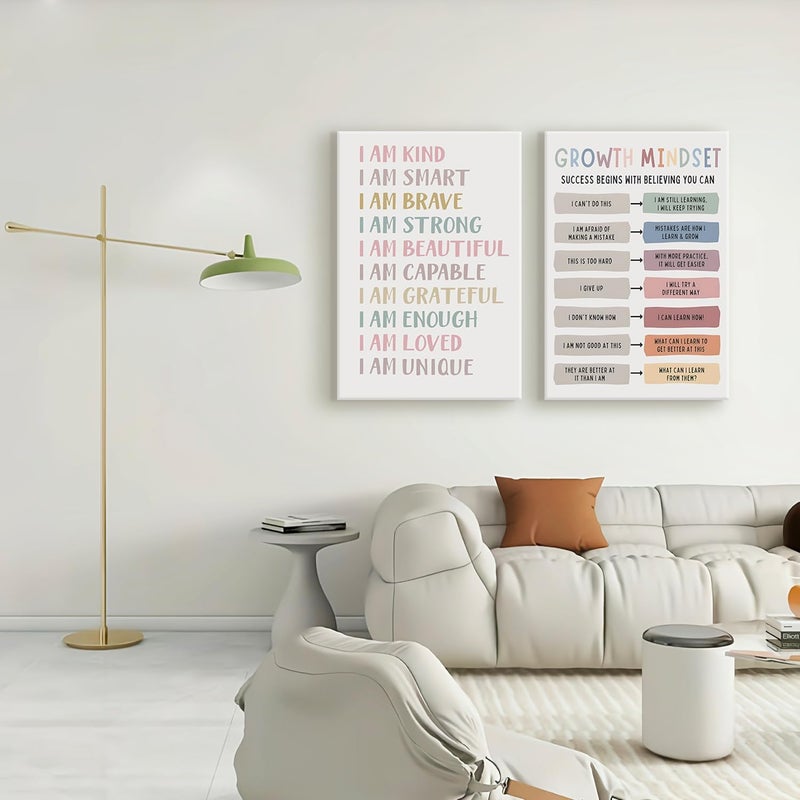 QGNBGBJ Growth Mindset Positive Affirmations Wall Art - Image 3