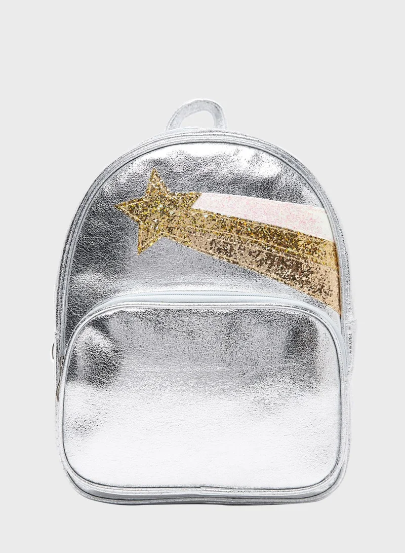 shoexpress Kids Shimmer Star Detail Backpack