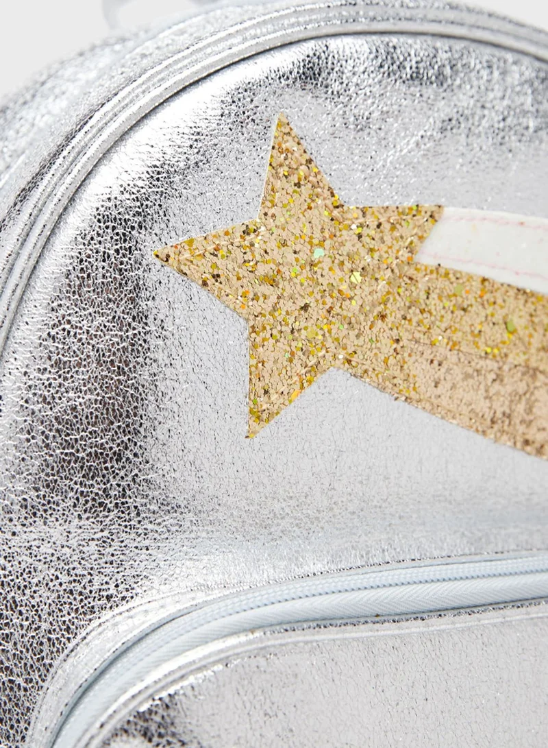 shoexpress Kids Shimmer Star Detail Backpack