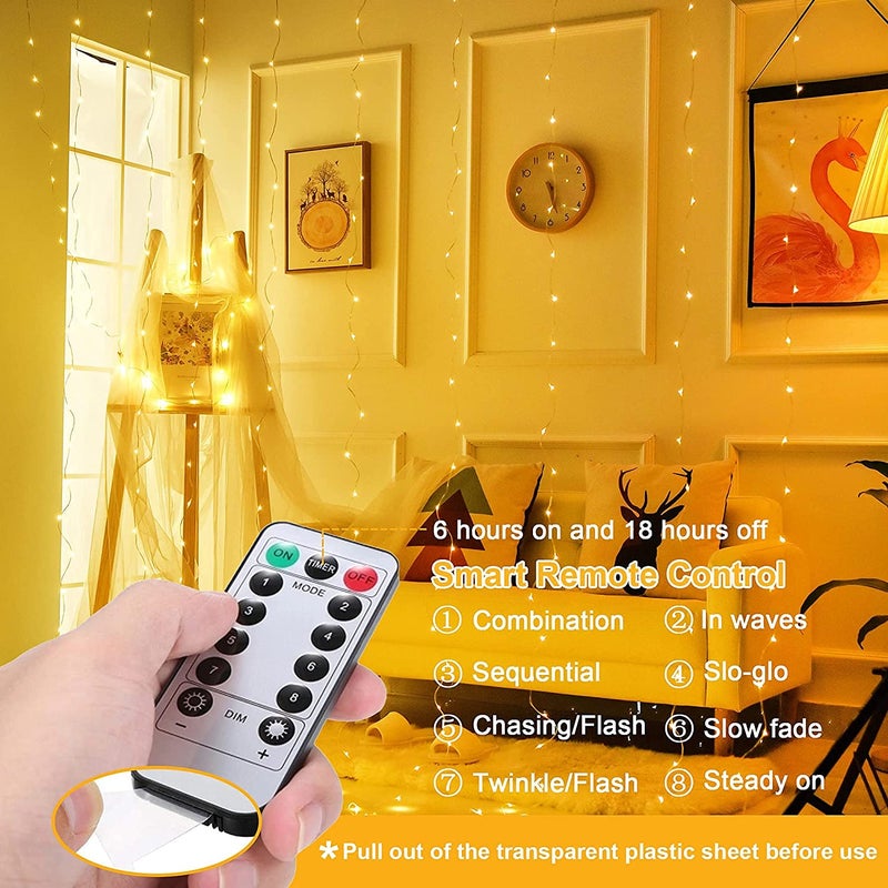 Party Propz Party Propz Lights for Home Decoration 88ft X 975ft Warm White Curtain Lights for Home Decoration 300Led Wedding Lights for Decoration Fairy Lights for Birthday Diwali Christmas Eid Light - Image 4