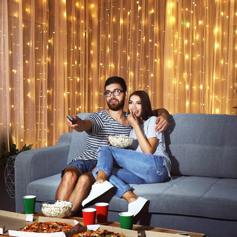Party Propz Party Propz Lights for Home Decoration 88ft X 975ft Warm White Curtain Lights for Home Decoration 300Led Wedding Lights for Decoration Fairy Lights for Birthday Diwali Christmas Eid Light - Image 2