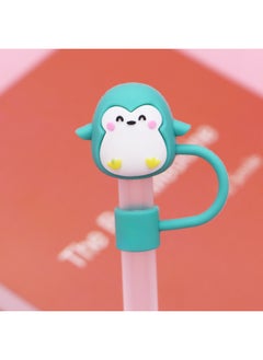 Direct 10mm Cute Shape Straw Sleeve Dustproof Recyclable Straw Cap Environmentally Friendly Straw Plug-Color:Penguin 10mm-Specifications:Bag Without Straw