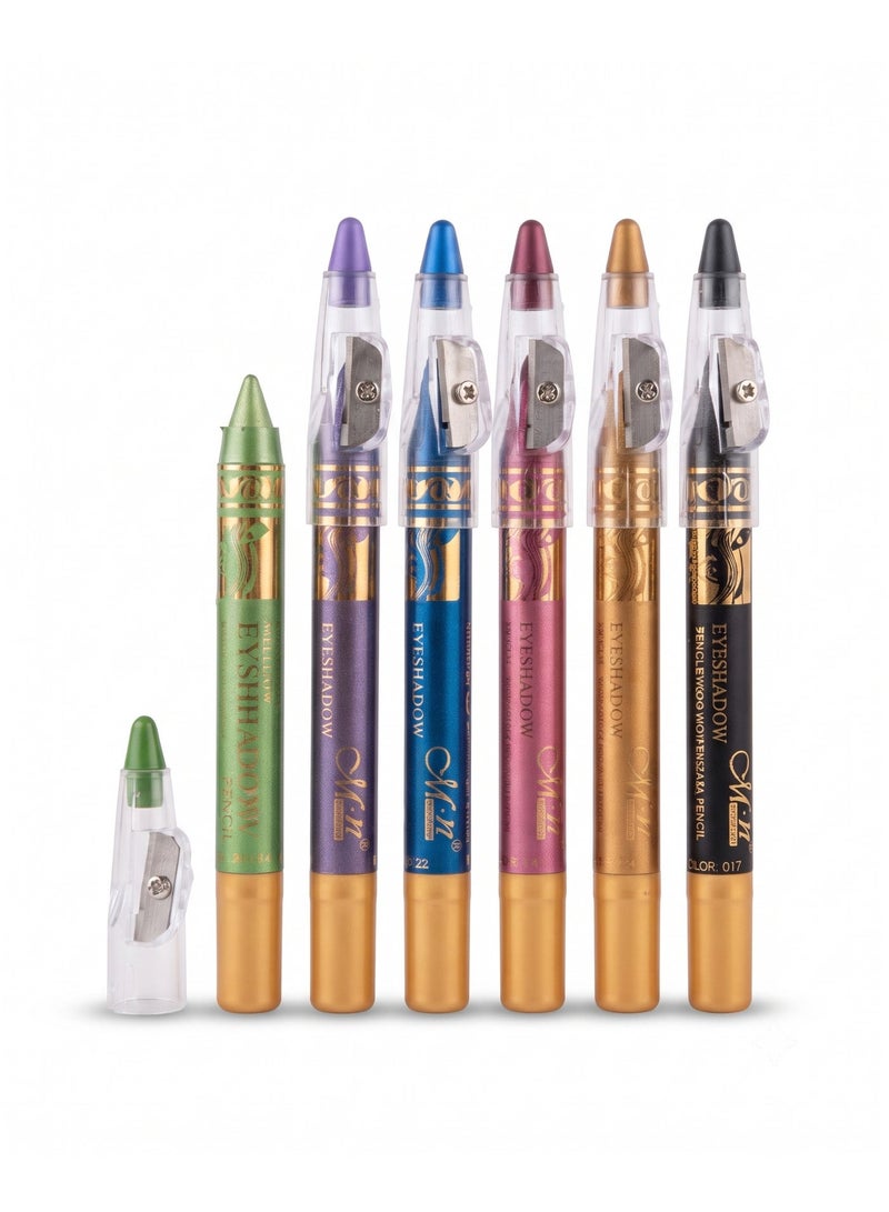 Mn MENOW MeNow Eyeshadow Pencil Set of 6 with Sharpener, Set No. D - Image 1