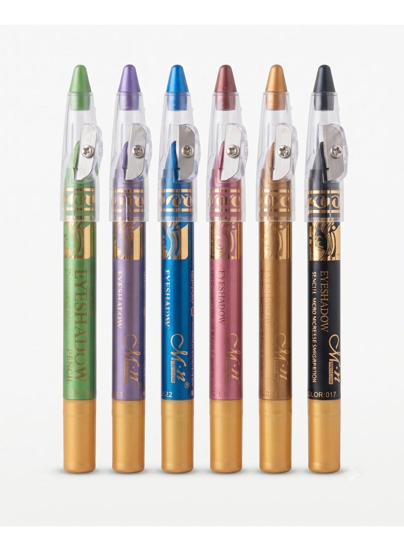 Mn MENOW MeNow Eyeshadow Pencil Set of 6 with Sharpener, Set No. D - Image 3