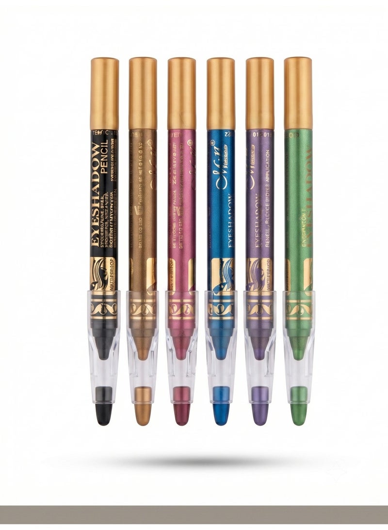 Mn MENOW MeNow Eyeshadow Pencil Set of 6 with Sharpener, Set No. D - Image 4