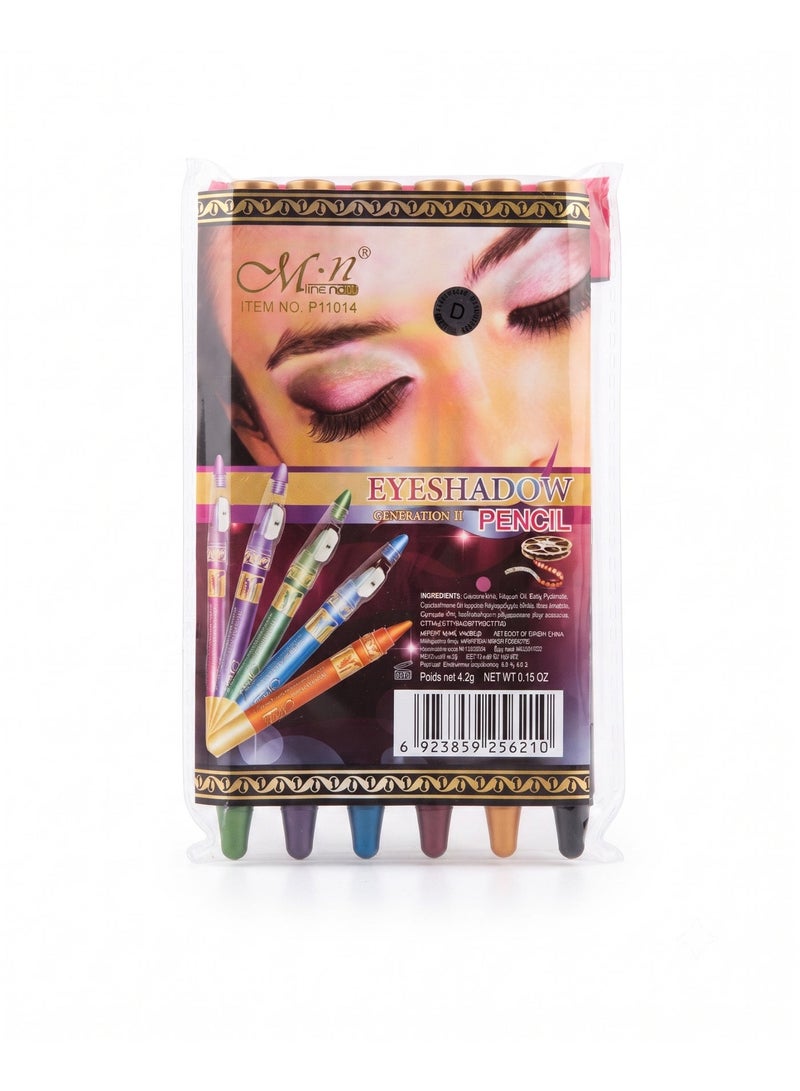 Mn MENOW MeNow Eyeshadow Pencil Set of 6 with Sharpener, Set No. D - Image 2
