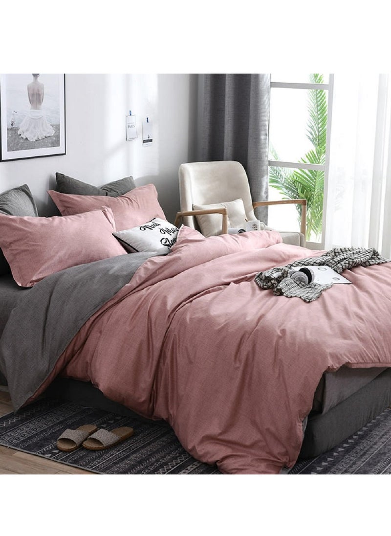 Sharpdo 4-Piece Bedding Set Sheet set Comforter Set Luxurious Cotton and Soft Microfiber with 1 Duvet/Quilt Cover And 1 Flat sheet And 2 Pillowcases King 2.2m bed (220*240cm)  - Image 2