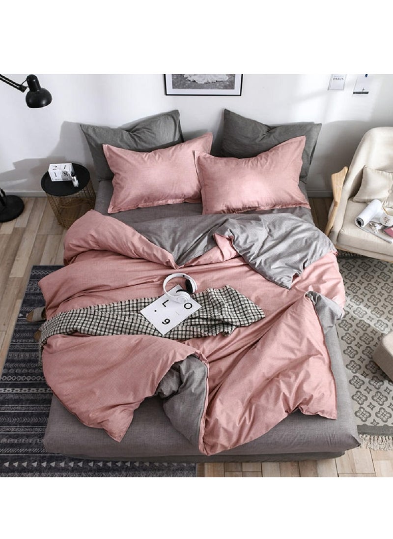 Sharpdo 4-Piece Bedding Set Sheet set Comforter Set Luxurious Cotton and Soft Microfiber with 1 Duvet/Quilt Cover And 1 Flat sheet And 2 Pillowcases King 2.2m bed (220*240cm)  - Image 3
