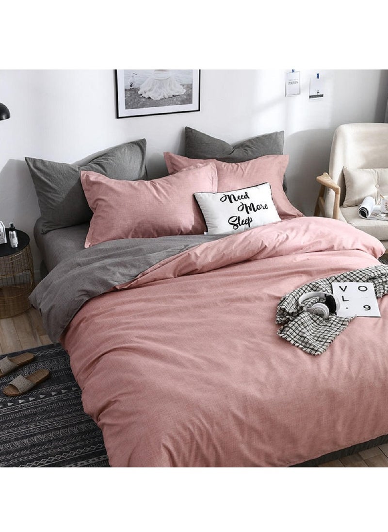 Sharpdo 4-Piece Bedding Set Sheet set Comforter Set Luxurious Cotton and Soft Microfiber with 1 Duvet/Quilt Cover And 1 Flat sheet And 2 Pillowcases King 2.2m bed (220*240cm)  - Image 4