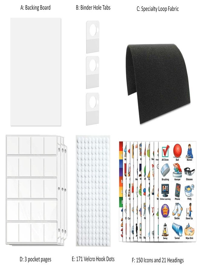 SchKIDules V-KIt - Portable, Binder-Ready Visual Schedule for Kids w/8.5x11" Backboard & 150 laminated Icons plus 21 Headings - Image 4