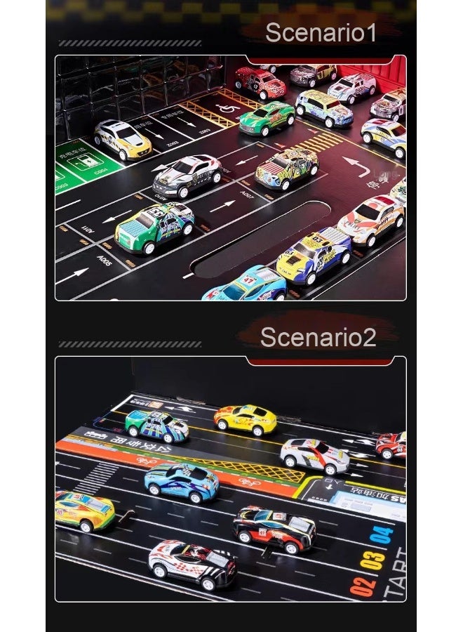 NIBEMINENT Toy Cars for Kids, 48 Pieces Pull Back Toy Race Cars, Die-Cast Container Storage Box Car Party Favors, Toy Cars for Toddlers 3 4 5 6 7 Years Old  - Image 4