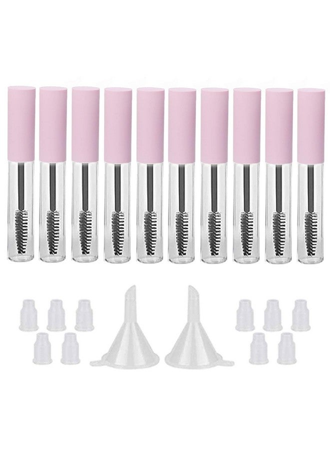 GTHER GTHER 10PCS 10ML Empty Mascara Tube Bottle with Eyelash Wand & Rubber Inserts & Funnels Set for Castor Oil/Eyelash Growth Oil, DIY Mascara Eyelash Cream Container with Cap, Matte Pink - Image 1