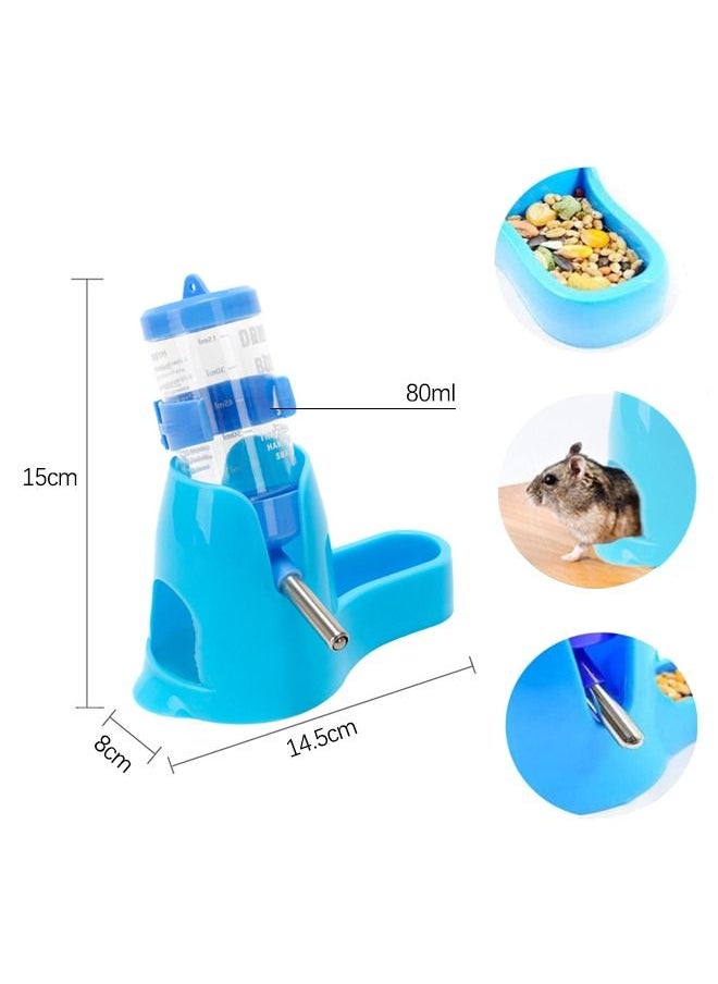 Neostyle Neostyle Hamster Hanging Water Bottle Little Pet Automatic Drinking with Food Container 80ml Blue  - Image 2