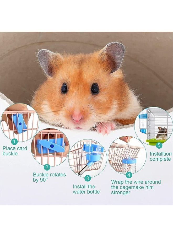 Neostyle Neostyle Hamster Hanging Water Bottle Little Pet Automatic Drinking with Food Container 80ml Blue  - Image 5