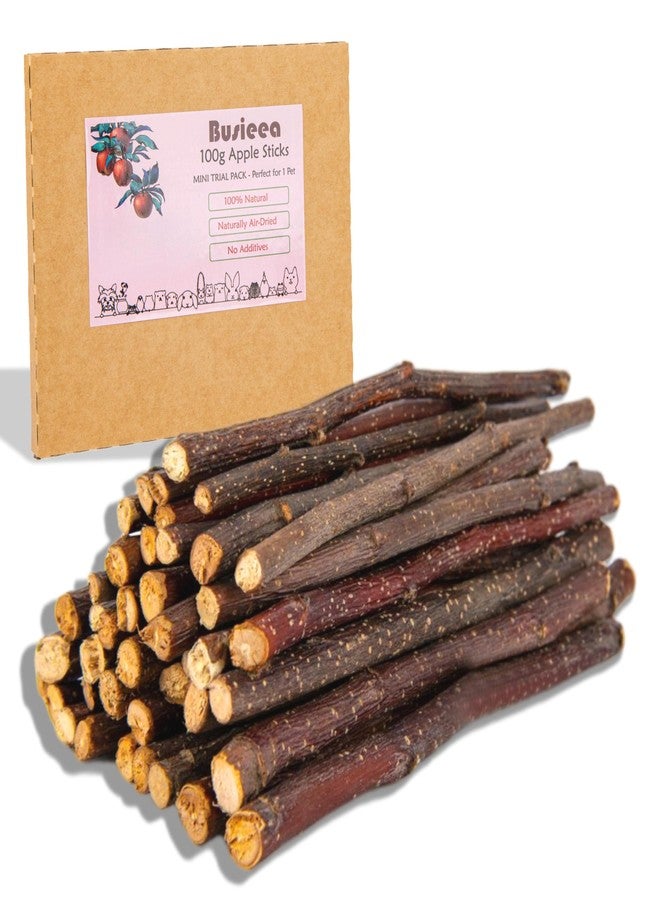 Busieea Premium Natural Apple Sticks - 100g/3.52 OZ MINI Trial Pack - Perfect for 1 Pet, Molar Chew Treats for Rabbits Chinchillas Guinea Pigs Hamsters Small Animals - Image 1
