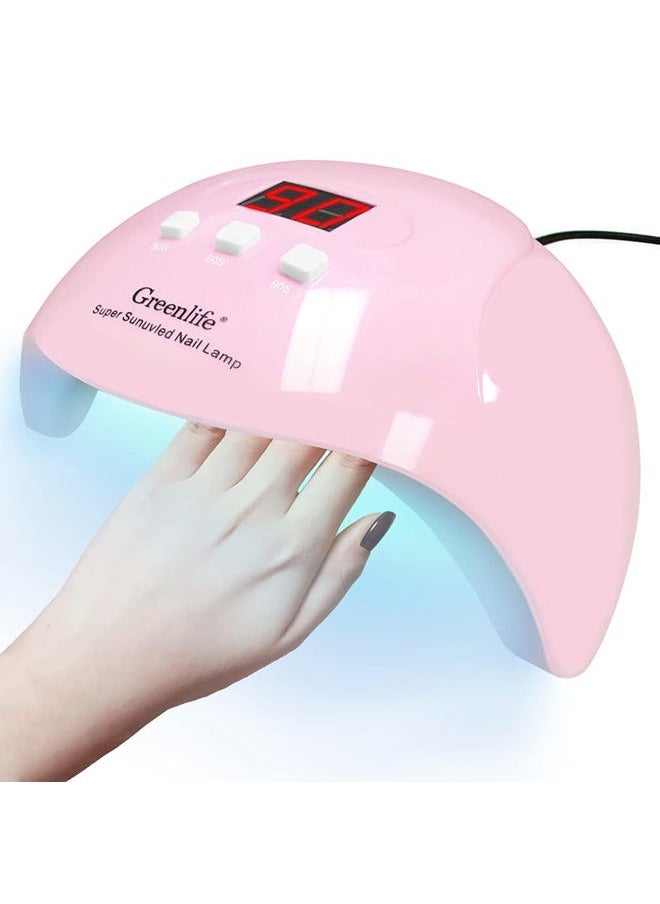 GreenLife UV LED Nail Lamp - 54W Portable Professional Curing Lamp for Gel Nails with 18pcs Beads, 3 Timers, Auto Sensor and USB Plug  - Image 1