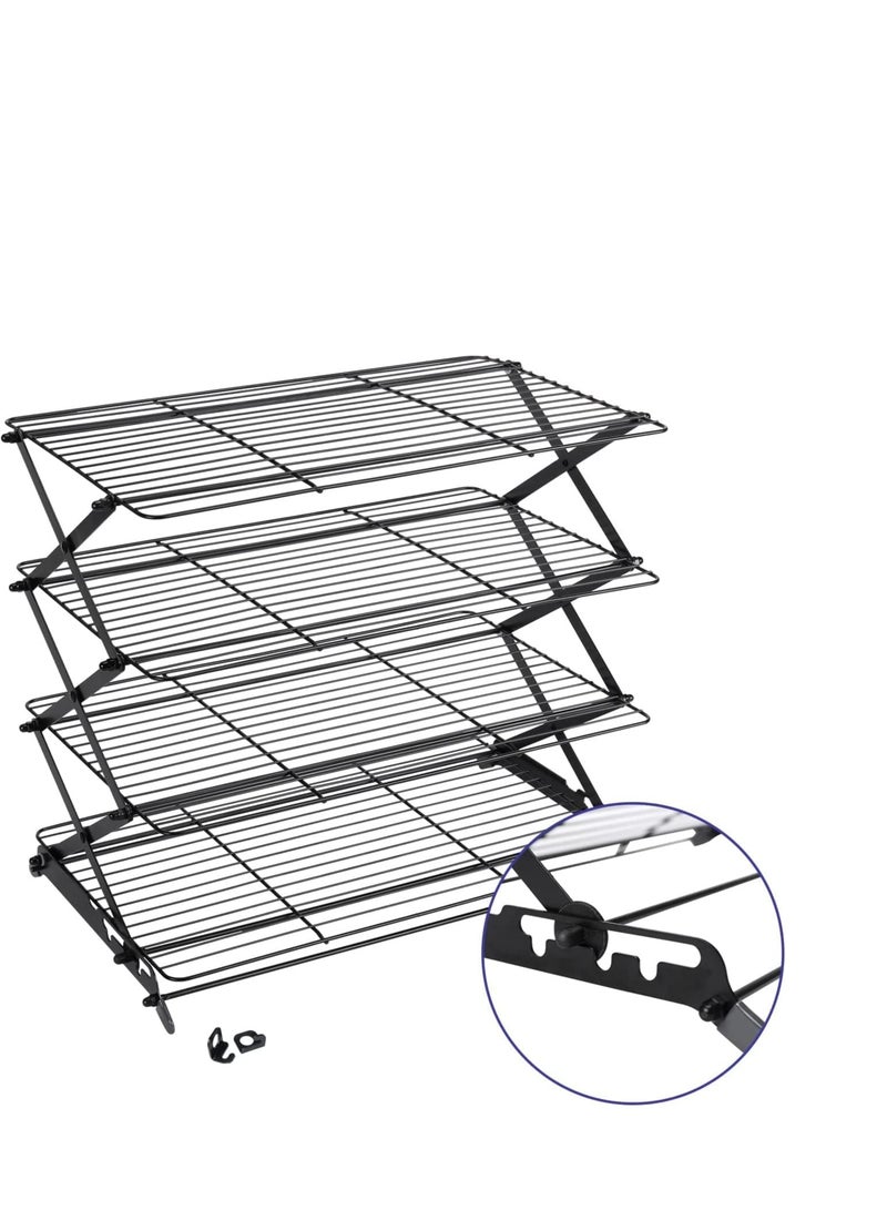 Geesta Geesta 2/3/4-Tier Upgraded Collapsible Cooling Rack with Adjustable 3 Setting Design Stackable Roasting Cooking Drying Wire Cooling Rack for Cookies Baking Gifts for Women - Image 2