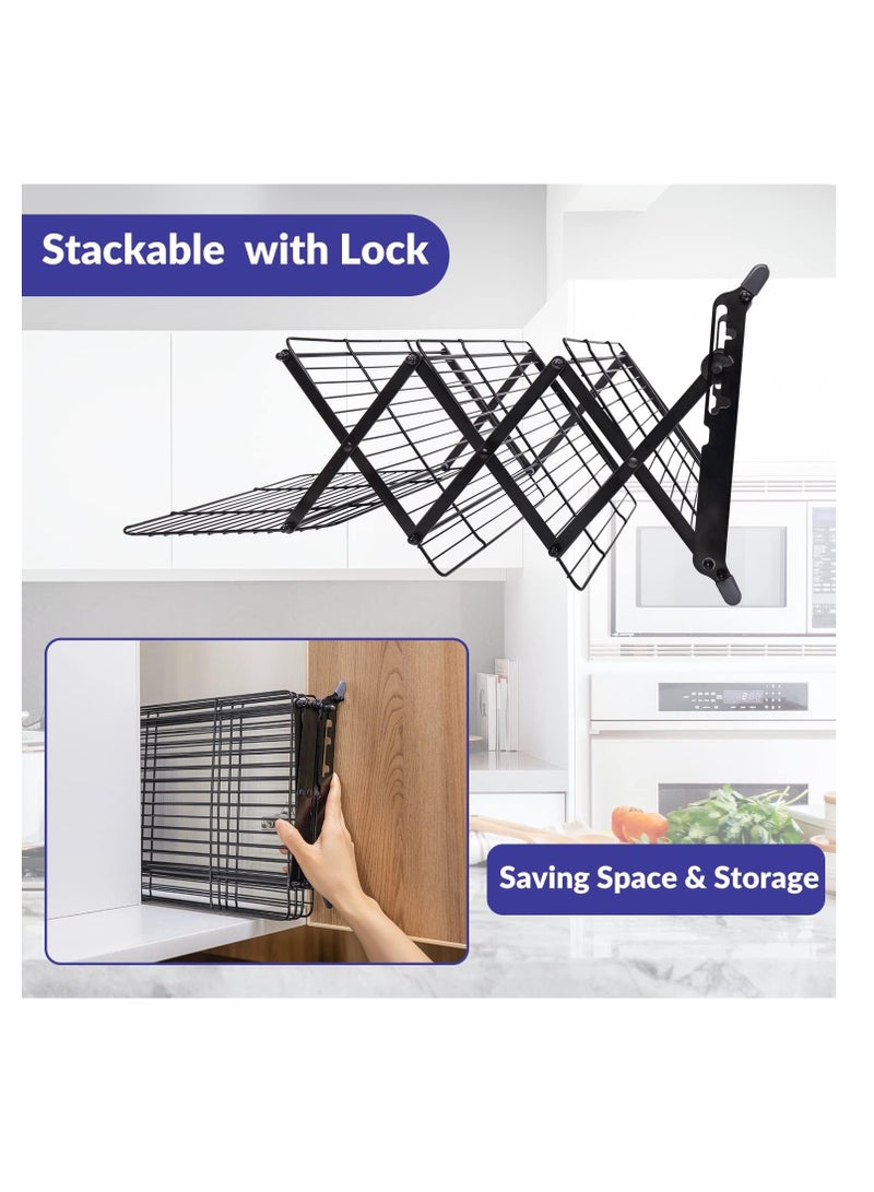 Geesta Geesta 2/3/4-Tier Upgraded Collapsible Cooling Rack with Adjustable 3 Setting Design Stackable Roasting Cooking Drying Wire Cooling Rack for Cookies Baking Gifts for Women - Image 5