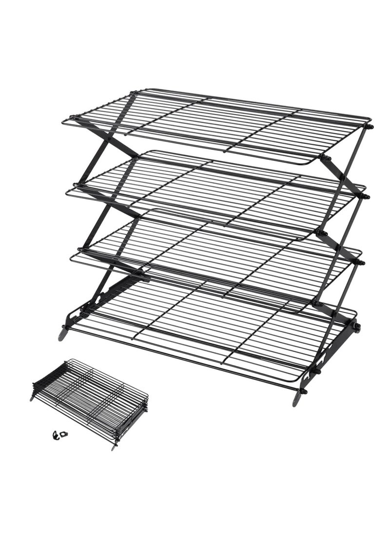Geesta Geesta 2/3/4-Tier Upgraded Collapsible Cooling Rack with Adjustable 3 Setting Design Stackable Roasting Cooking Drying Wire Cooling Rack for Cookies Baking Gifts for Women - Image 1