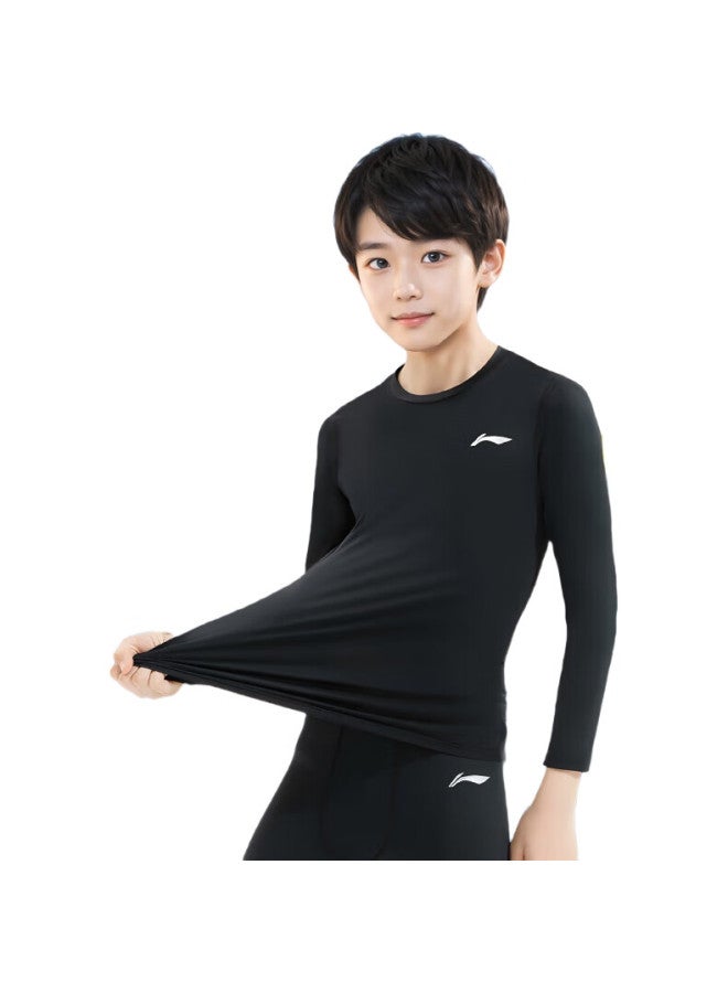Children'S Compression Shirt, Autumn And Winter Sports Basketball Training Wear, Quick-Dry Underwear, Base Layer, Long-Sleeve Football Running Suit, Size 140