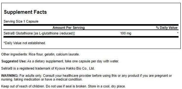 Swanson Amino Acid LGlutathione 100 Milligrams 100 Capsules 2 Pack - Image 2
