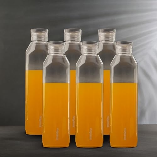 Nayasa Space Plastic Water Bottle 1150 ml | Set of 6 | BPA-Free Fridge Bottle for Home, Office, School, Gym | Leak-Proof & Durable | Clear - Image 3