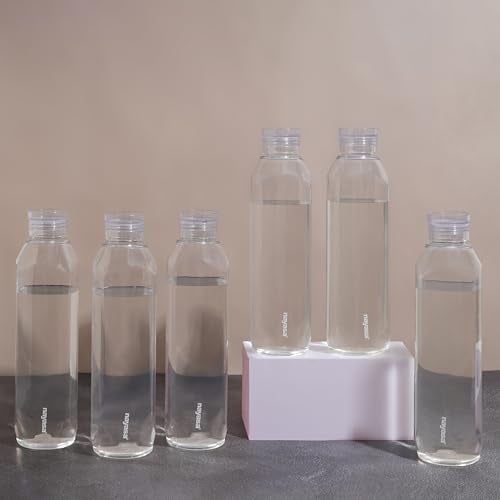 Nayasa Space Plastic Water Bottle 1150 ml | Set of 6 | BPA-Free Fridge Bottle for Home, Office, School, Gym | Leak-Proof & Durable | Clear - Image 1