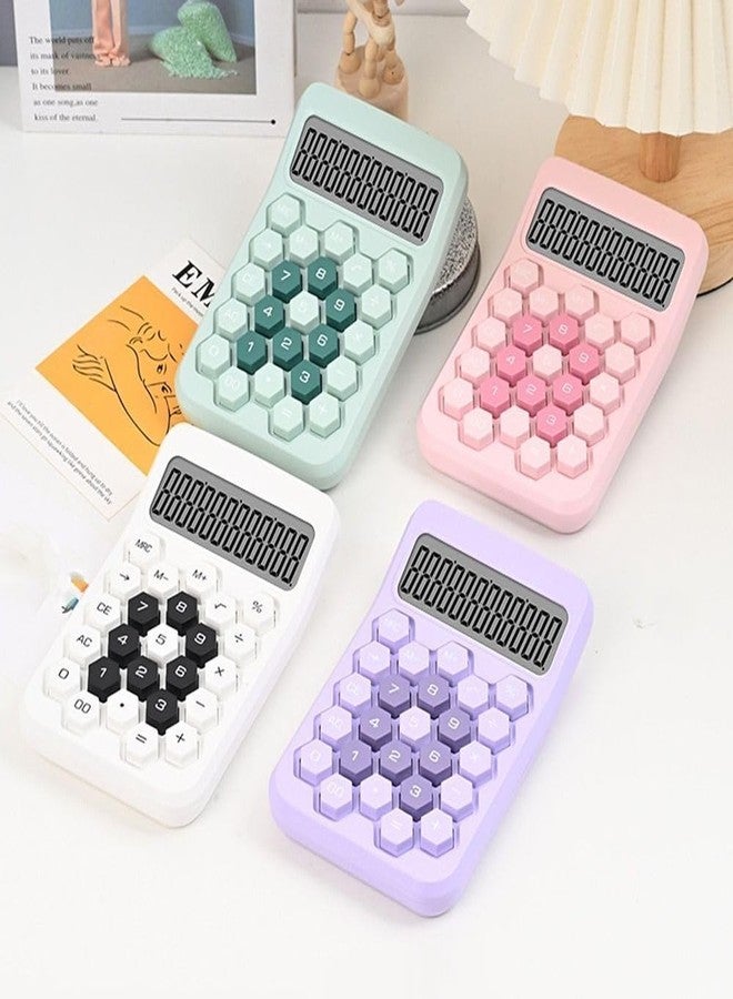 Onprix Colorful 12 Digit Large LCD Display Calculator Big Hexagon Buttons for Office, School, Home, Business (16.2 x 10.3 CM) (Pink Calculator) - Image 5