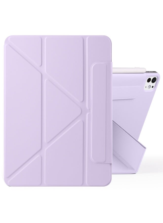 جراب مغناطيسي لجهاز iPad Pro 11 Case 2022/ 2021 / air4/air5 10.9 "/ ipad air6/air7 11" مع حامل قلم رصاص، غطاء حماية ممتاز مع ظهر ناعم من مادة TPU وميزة السكون/التنشيط التلقائي لجهاز iPad Pro 11 متوافق مع (A2228 / A2231 / A2068 / A2230) ، بنفسجي - Image 1