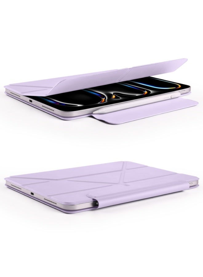 جراب مغناطيسي لجهاز iPad Pro 11 Case 2022/ 2021 / air4/air5 10.9 "/ ipad air6/air7 11" مع حامل قلم رصاص، غطاء حماية ممتاز مع ظهر ناعم من مادة TPU وميزة السكون/التنشيط التلقائي لجهاز iPad Pro 11 متوافق مع (A2228 / A2231 / A2068 / A2230) ، بنفسجي - Image 3