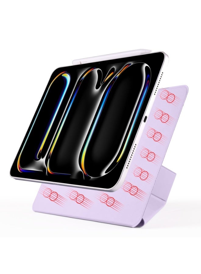 جراب مغناطيسي لجهاز iPad Pro 11 Case 2022/ 2021 / air4/air5 10.9 "/ ipad air6/air7 11" مع حامل قلم رصاص، غطاء حماية ممتاز مع ظهر ناعم من مادة TPU وميزة السكون/التنشيط التلقائي لجهاز iPad Pro 11 متوافق مع (A2228 / A2231 / A2068 / A2230) ، بنفسجي - Image 2
