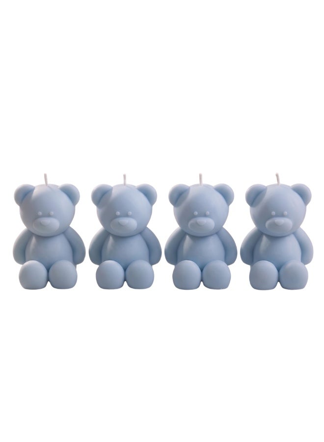 Aurora-Naturalis Handmade Teddy Set Of-4 Bear Ocean Breeze Scented Candle | Kids Room & Home Decoration | Cute Teddy Bear Elegant Gift For Birthdays, New Born & Special Occasions - Image 3