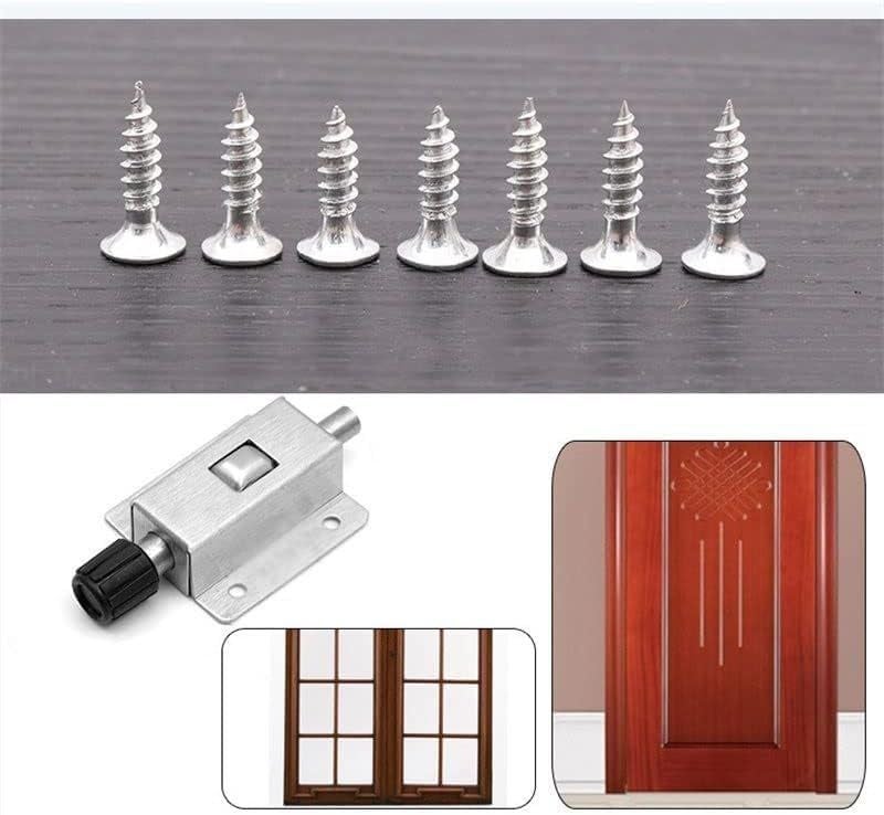 Abhaymart High Quality AntiTheft Door Bolt Locks Latch 3 Inch Long Stainless Steel Spring Door Latch with Button Slide Lock for Security Hotel Office Home Cabinet SilverPack of 1 - Image 3