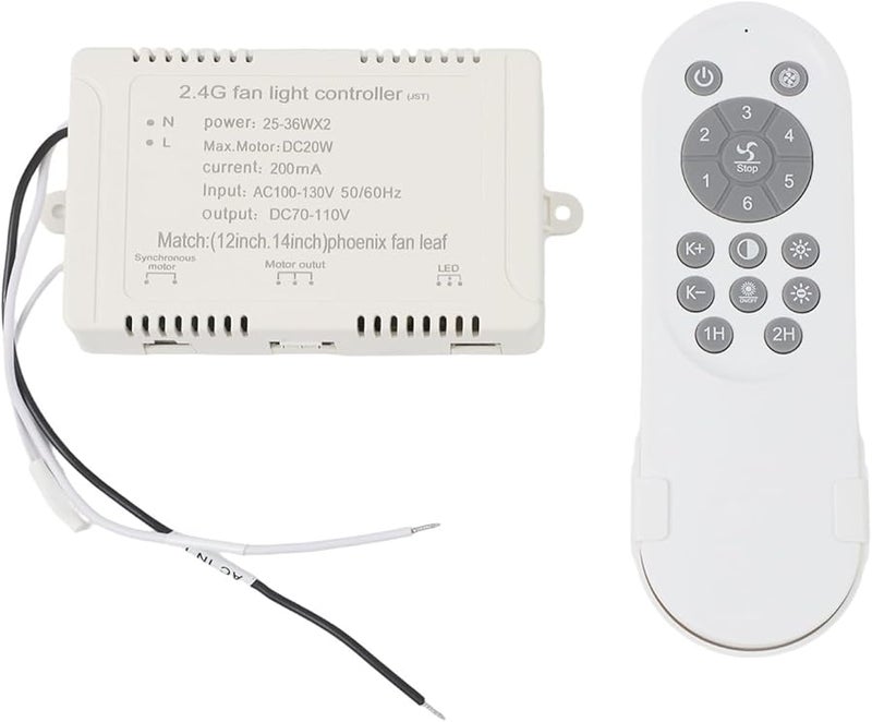 24V Fan Light Remote Receiver For DC Variable Frequency Dimming AC100 130V 25 36Wx2 White Size A - Image 3