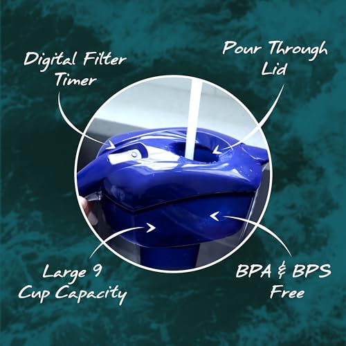 Santevia Classic Alkaline Water Filter Pitcher | Water Filtration System | Chlorine and Lead Filter | Water Purifier Pitcher | 9-Cup Home Water Filter - Image 3