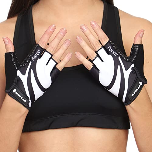 BURNLAB Flex Gym Gloves for Men and Women - Ideal for Weightlifting, Cycling, Crossfit, Offers Good Grip and Soft Padding (Force Black & White, Large) - Image 3
