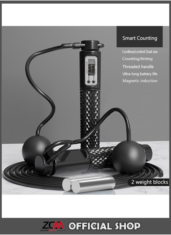 ZCM-HAPPY Adjustable Smart Counting Skipping Rope, Indoor and Outdoor Dual Modes 