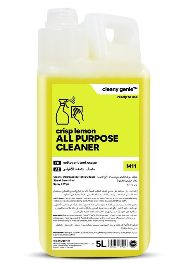 cleany genie All Purpose Cleaner Liquid - Crisp Lemon Fragrance 5L - Image 1