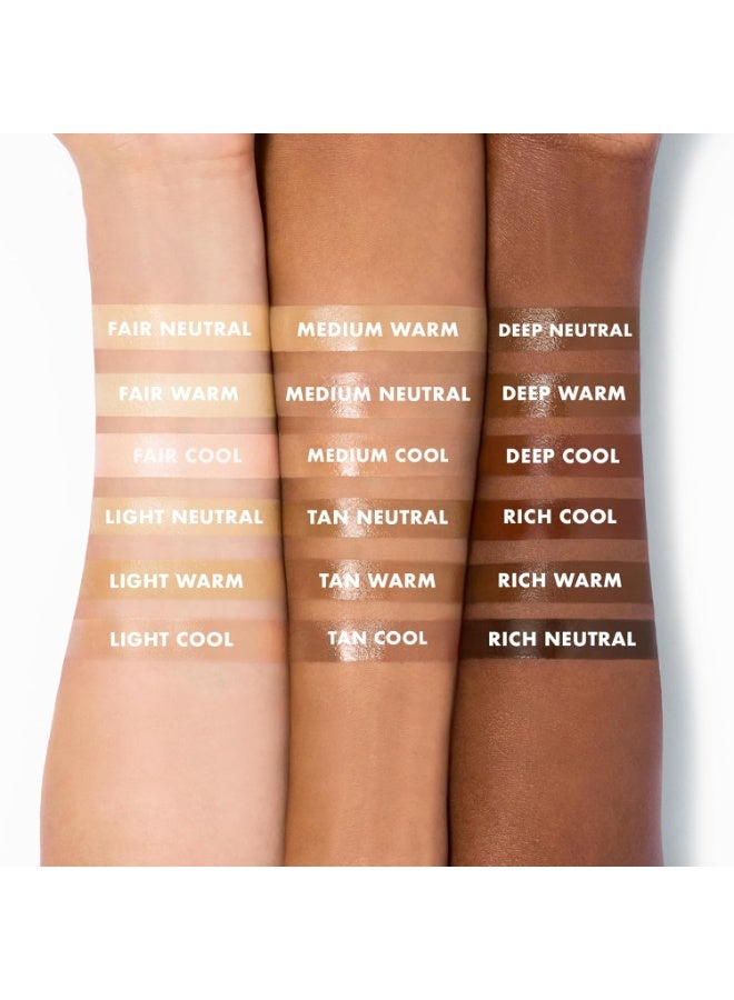 إلف e.l.f. Halo Glow Skin Tint SPF 50، مرطب ملون لتغطية خفيفة وقابلة للبناء، يمنح البشرة إشراقة طبيعية، نباتي ولم يُختبر على الحيوانات، درجة 17 Rich Warm، سعة 30 مل. - Image 2