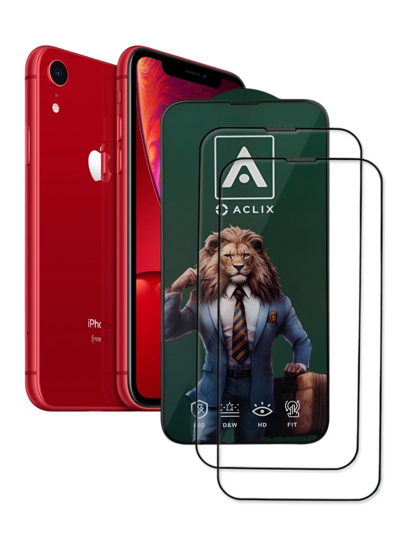 ACLIX 2 Pieces Antistatic ESD Dustproof Premium Quality High Definition Tempered Glass Screen Protector Designed For  iPhone XR - Image 1