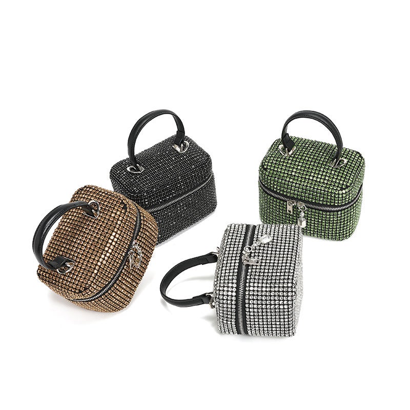 Rhinestone Women'S Bag 2024 Spring New Chain Makeup Bag Crossbody Bag Niche Handbag Diamond-Encrusted Chain Bag - Image 3
