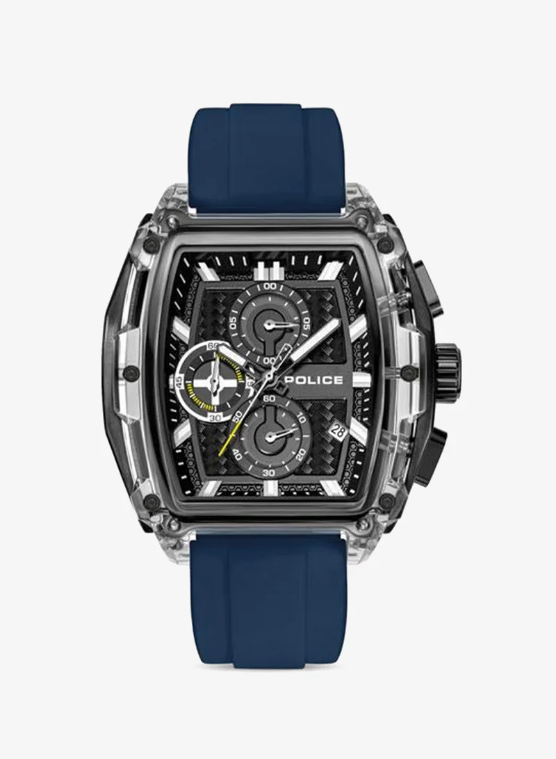 بوليس Clout Tank Four Interchangeable Silicone Straps Chronograph Watch for Men, 53.5mm