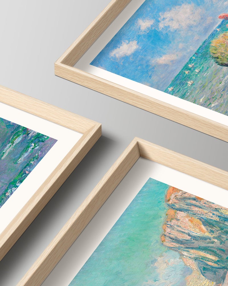 HesenDot Claude Monet Framed Wall Art,12x16in High Framed Canvas Prints, Impressionism Landscape Painting Poster Wall Decor,Vintage Home Decoration for Living Room Bedroom Gallery Office,Set of 3 - Image 2
