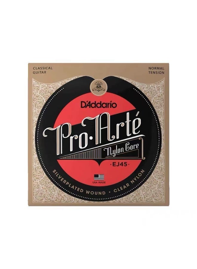 د'اداريو أوتار الجيتار الكلاسيكي D'Addario Pro Arté Nylon، EJ45-3D، توتر عادي، مجموعة من 6 أوتار، عبوة من 3 قطع - Image 2