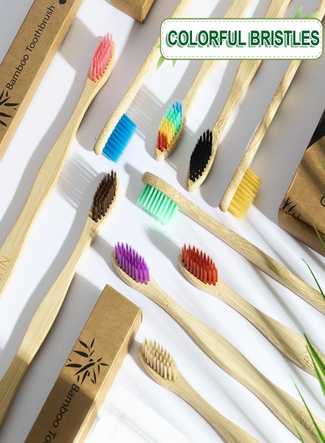 NUDUKO Biodegradable Bamboo Toothbrushes, 10 Piece BPA Free Soft Bristles Toothbrushes, Natural, Eco-Friendly, Green and Compostable (Multicolored Bristles) - Image 5