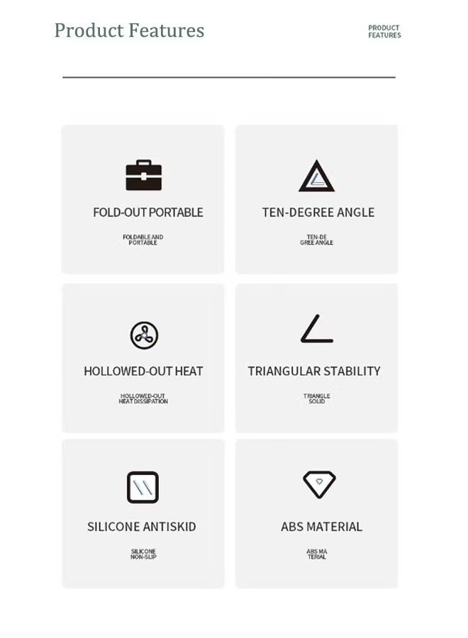 Portable Laptop Stand for Desk with Large Anti-Slip Pads - Adjustable 7 Angles Computer Riser - Foldable Laptop Holder Compatible 10-15.6” Laptops - Image 3