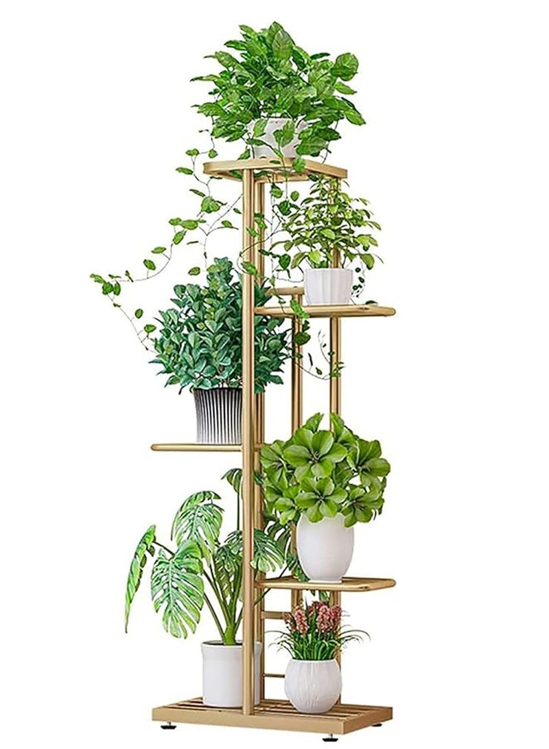 Generic Golden Plant Stand, 5 Tier Plant Potholder Shelves Metal Planter Display Rack Indoor and Outdoor  - Image 5