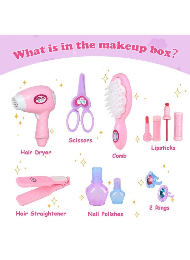 Bettina Toddler Vanity - Portable Kids Vanity Set with Mirror & Makeup Accessories, Lights and Music, Makeup Kits Princess Toys for Girls Aged 3+ - Image 2